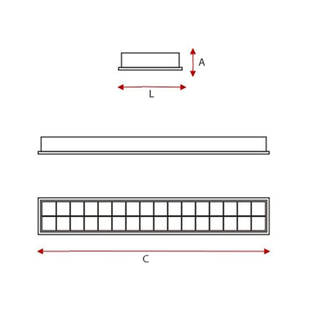 <center>ALLICE-RE<br /><span style="font-size: 15px">Luminária de Embutir retangular com Aletas</span></center> - Imagem 3