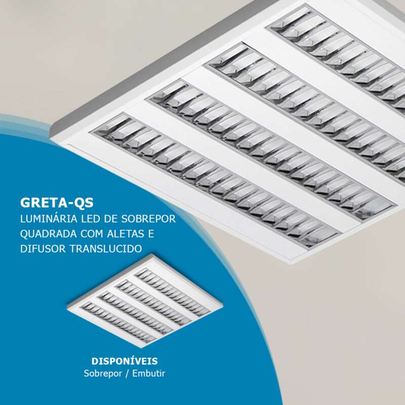 Luminária LED quadrada de sobrepor - Vichenza Luminárias