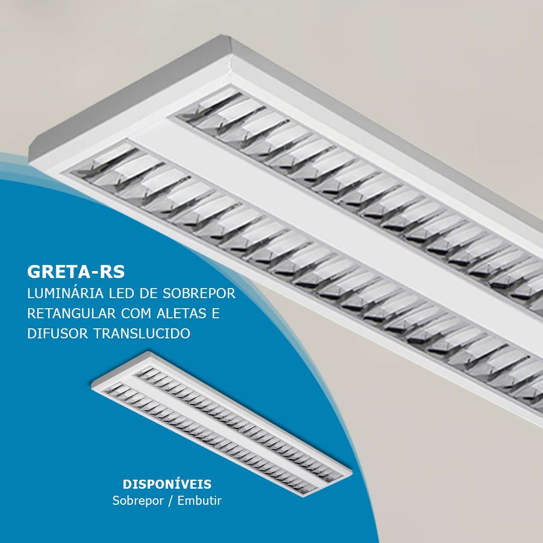 Luminária LED retangular de sobrepor - Vichenza Luminárias
