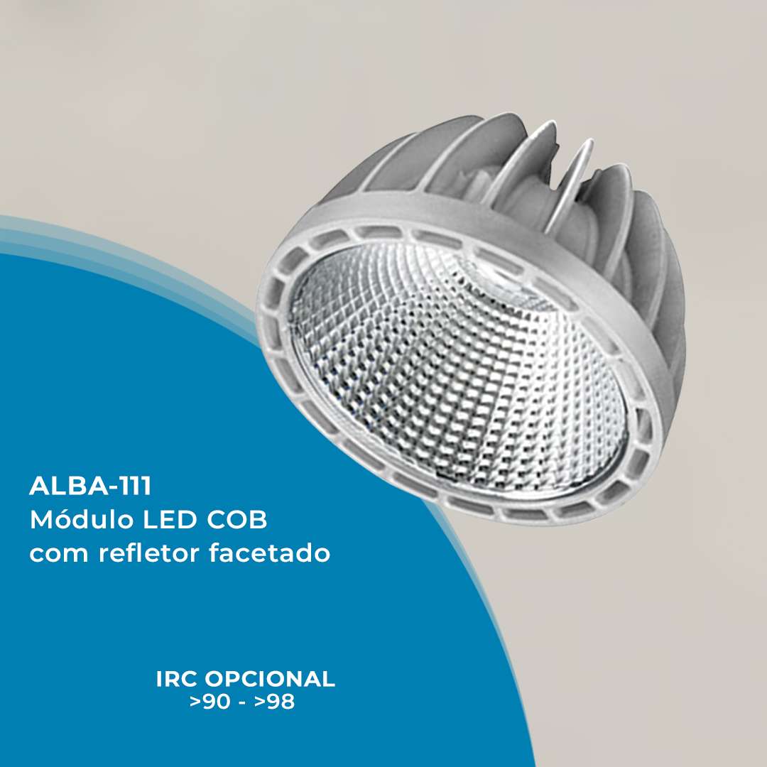 Módulo LED COB com refletor facetado